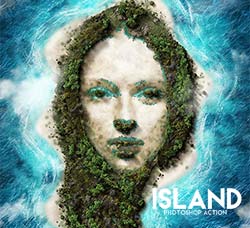 极品PS动作－生成岛屿(含高清视频教程)：Island Photoshop Action